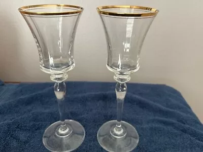 Mikasa Crystal JAMESTOWN GOLD - Wine Glasses - Set Of Two - MICJAME • $23.99