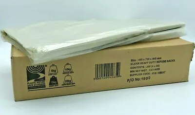 £7.19 • Buy 90L CLEAR Medium DUTY 15KG Refuse Sacks Strong Bin Liners | Rubbish Bags XB017