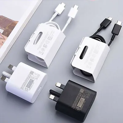 Genuine 25W Super Fast Charger Adapter Plug & Cable For Samsung Galaxy Phones • £12.95