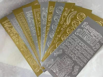 Peel Off Stickers -Christmas Nativity Fireplace Etc - Gold Or Silver *SEE OFFER* • £2.15