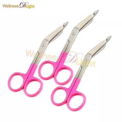 Lot Of 3 Pcs Lister Bandage Nurse Scissors 5.5  Pink Color Handle Surgical Ins • $10.90