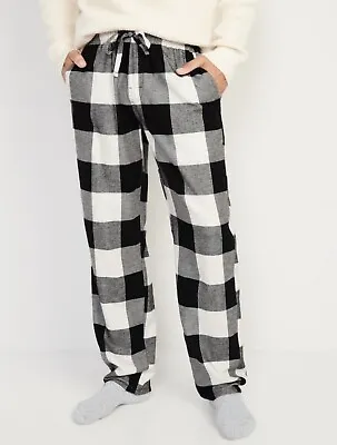 Old Navy Mens Size XXXXL ~ Flannel Pajama Pants .. White & Black Plaid …$27 • $10.79