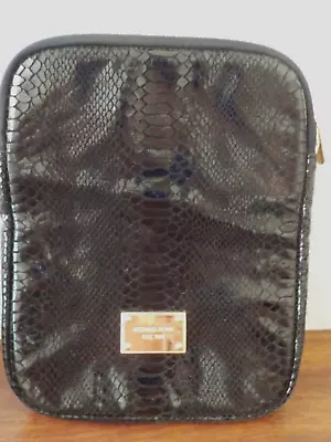 Michael Kors Black Snakeskin Print Padded Tablet IPad Cover Case Leather • $16.99