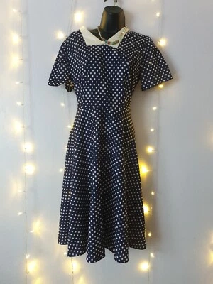 £1.04 • Buy Vintage Polka Dot Dress Occasion/wedding/casual/summer /work  12/14 
