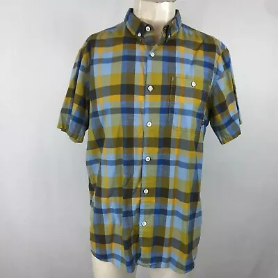 Mountain Hardwear ~ Mens Large ~ Tan Blue Plaid Button Up Shirt • $17