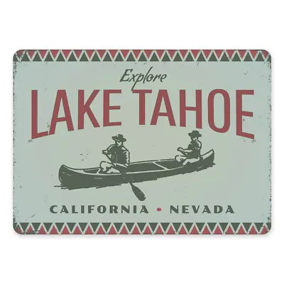 Explore Lake Tahoe California Nevada Metal Sign Lake House Vintage Fishing • $27.45