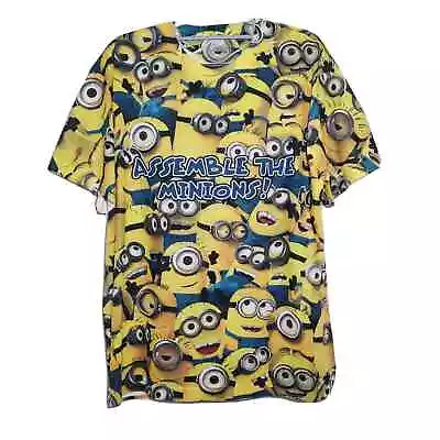 Minions Men T Shirt L Despicable Me All Over Graphic Short Slv Universal Studios • $14.37