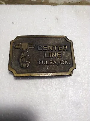 $14.95 • Buy Vintage Center Line Tulsa Oklahoma Belt Buckle Hit Line U.S.A. 