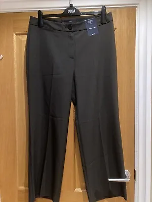 £9.99 • Buy Bnwt M&s Straight Leg Trousers. Size 14s. Charcoal.