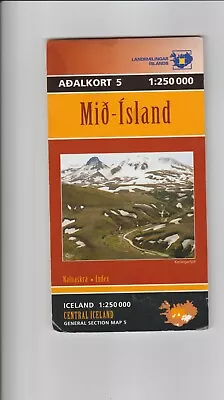 ICELAND MAP 'Adalkort 5 - Mid-Island' 1:250000 VGC • £9.99