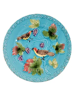 Antique G.S. Zell German Majolica Bird And Berry Pattern Plate 9-1/4  • $39.99