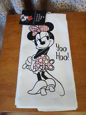 NEW 2 Pack Disney Minnie Mouse Kitchen Hand Dish Towels Cotton Red White Black • $15