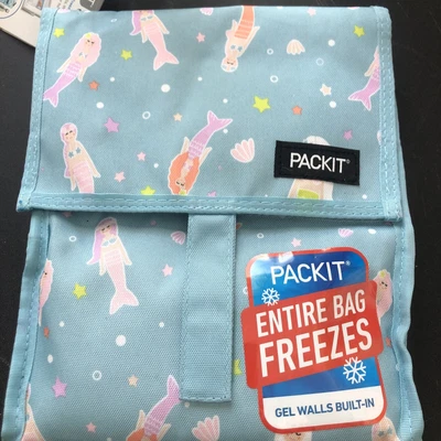$12.25 • Buy New Packit Freezable Lunch Bag Blue Bag MERMAID Design No Ice Packs Needed Ever
