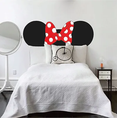 Cute Minnie Mouse Ears Bow Wall Mural Headboard Girls Bedroom Wall Decal C51 • $62.95