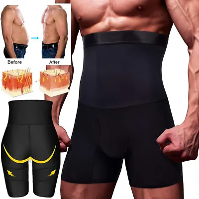 Men Underwear Hi-Waist Body Shaper Compression Boxer Shorts Girdle Pants • $12.79