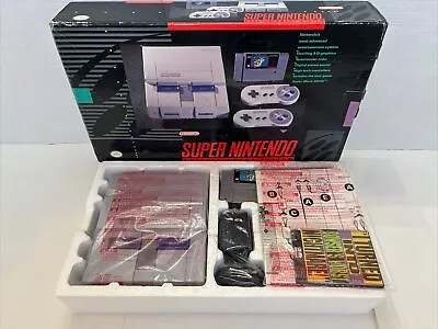 Super Nintendo Snes Console System Complete In Box CIB Super Mario World RARE • $200