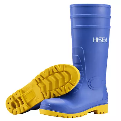 HISEA Men Steel Toe PVC Rain Boot Construction Safety Work Boot Waterproof Welly • $39.99