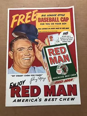Sweet RED MAN TOBACCO Sign Poster BASEBALL CARD Johnny Mize New York Yankees • $39.99