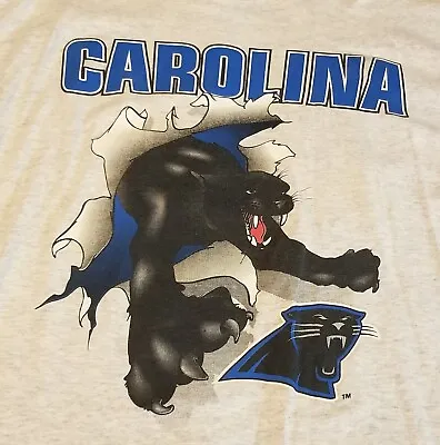 VTG 90s Carolina Panthers Front Back Print AOP Nutmeg Mills NFL T Shirt XL 1993 • $100