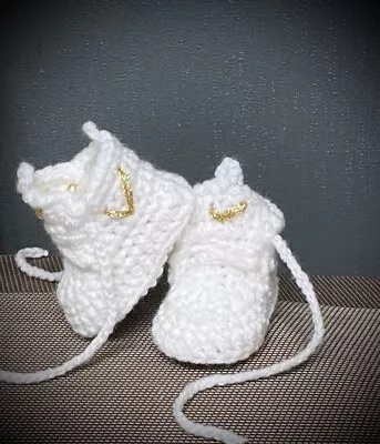 £6.99 • Buy Crochet Baby Shoes Handmade Crochet Wool Baby Booties Sneakers Slippers