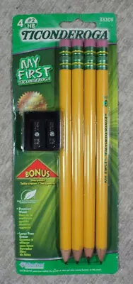 TICONDEROGA #2 HB 4 Pc MY FIRST 33309 Pencils With Sharpener • $7.99