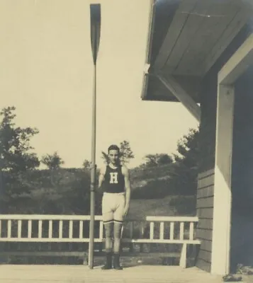 Harvard Rowing Crew 1930 Buff Male Rowing Team Coxswain Gay Beefcake Oar J9288 • $49