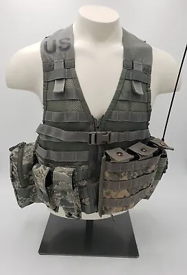 MOLLE II ACU Fighting Load Carrier VEST Triple Mag Pouch 1st Aid Pouch 7 Pieces! • $24.61