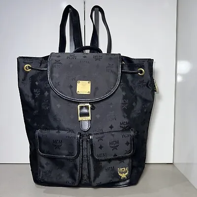 Vintage MCM Backpack With Leather Trim Bag • $250