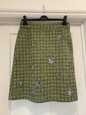 £9.50 • Buy Women’s WHITE STUFF Polka Dot Bird ￼Embroidered Green ,Size 10