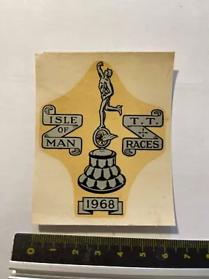 £14.99 • Buy ISLE OF MAN Vintage TT RACES Logo TRANSFER Decal 1960s  6cm SUPERBIKE Motorcycle