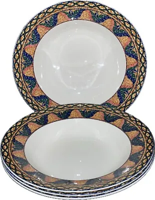 Mikasa Ultima+ Sao Paulo Soup Bowls Mosaic 9.5  Freezer /Oven Set Of 4 PRISTINE • $39.95