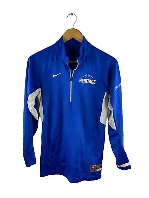 VINTAGE Nike Heritage Basketball Pullover Mens Size S Blue Lightweight Collar • $29.95