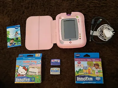 Vtech Pink Innotab 2 Hello Kitty Doc McStuffins Minnie Mouse Game Charger BUNDLE • £25