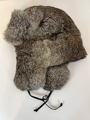 Frr Canada Rabbit Fur Winter Hat Men Size XL Trapper Aviator Nylon Full Fur • $29.99