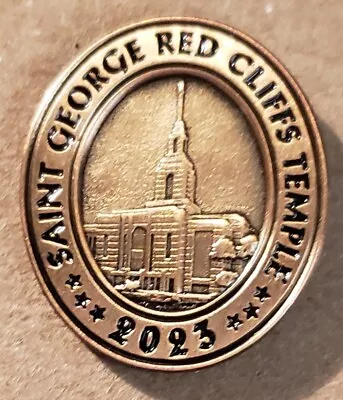 Saint George RED CLIFFS UTAH TEMPLE 2023 DEDICATION 3/4  Lapel Pin Mormon Lds • $9.99