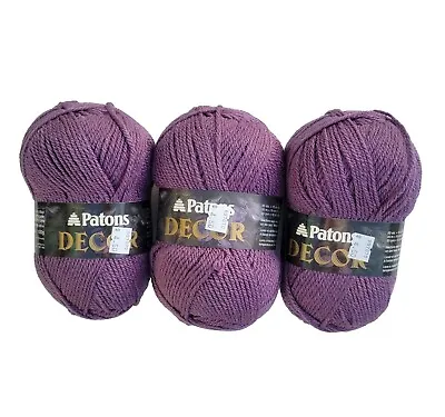New 3 Skeins Of Patons Canadian Yarn In Color Aubergine #016  • $9.99