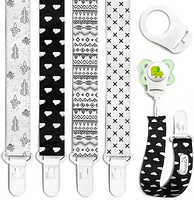 4 Pack Baby Pacifier Clip Girl & Boy - Unisex Pacifier Clips For Boys & Boys. Th • $7.23