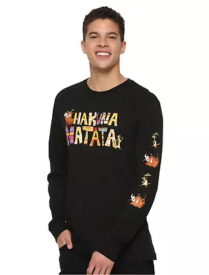 Disney The Lion King Mens Hakuna Matata Long-Sleeved Black Shirt NWT S • $9.99