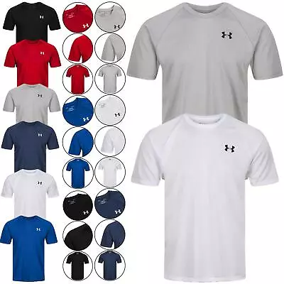 Mens Under Armour T-Shirt Short Sleeve Crew Neck Sport Logo Breathable Gym Top • £11.99
