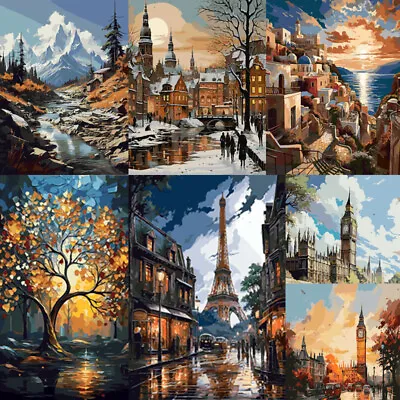 Scenery DIY Oil Painting Paint By Numbers Kit Digital Artwork Home Wall Decor • $19.79