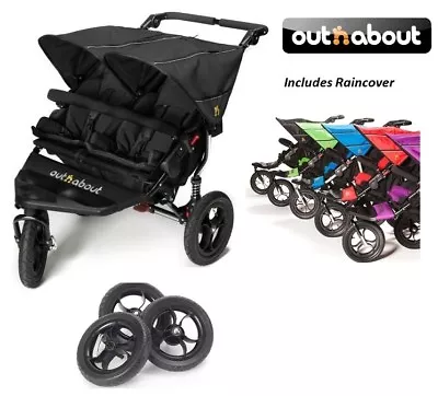 £599 • Buy Out N About Double Nipper 360 V4 With EVA Wheels And Raincover - Raven Black 