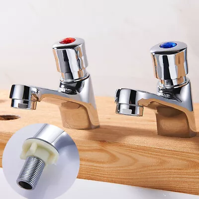 £21.99 • Buy Basin Sink Taps 1/2  Push Down Delay Self Close Closing Non-Concussive .
