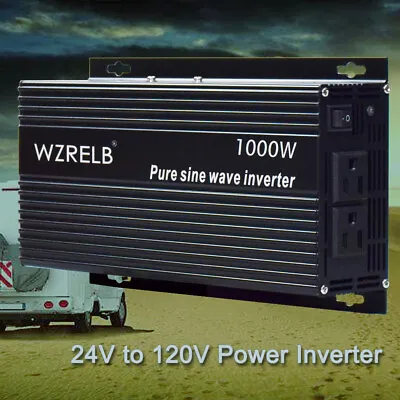 Power Inverter 1000W 24V Pure Sine Wave Converter Car Camp RV Solar Motor Home • $101.08