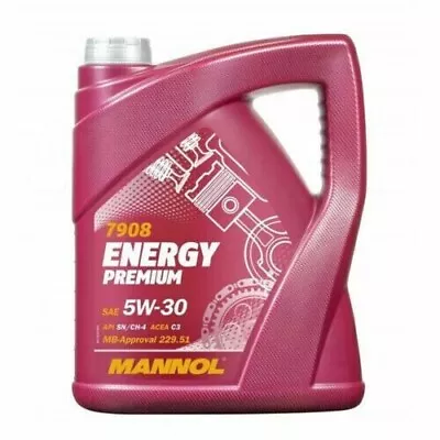 Mannol 5l Premium 5w30 Fully Synthetic Long Life Engine Oil Low Saps C3 Dexos2 • £18.79