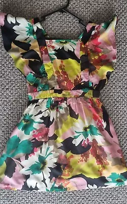 $7.99 • Buy Zara Kids Size 12-14 Cotton Dress Like New Amazing Water Colour Print Elastic...