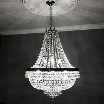 Antique Vintage Ceiling Lighting Pendant Lamp French Empire Crystal Chandelier • $133.01