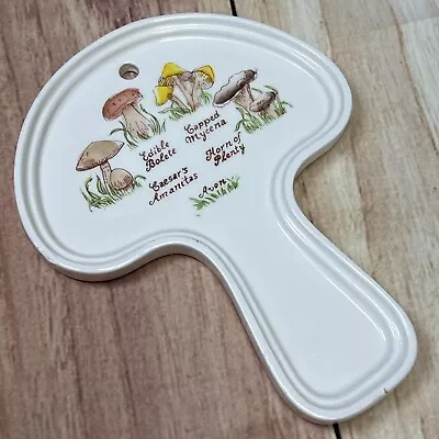 Vintage AVON Ceramic Spoon Rest Hanging Country Kitchen Merry Mushroom Cottage • $8.46