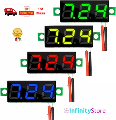 Mini Voltmeter Tester LED Digital Display Voltage Meter Car 0.28  DC 0-100V UK • £3.60