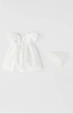 ZARA Embroidered White Floral Dress. Size 6-9 Months. Baby • $20