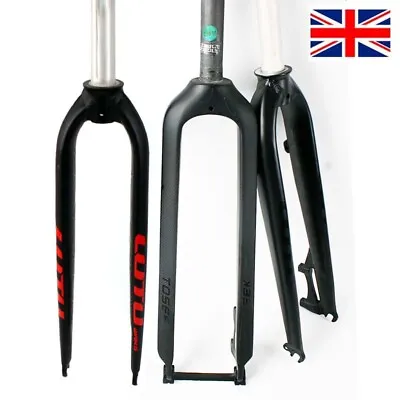 £49.89 • Buy Rigid Front Fork 26/27.5/29  MTB Bike Carbon/AL Disc 1-1/8  Straight Tube Fork